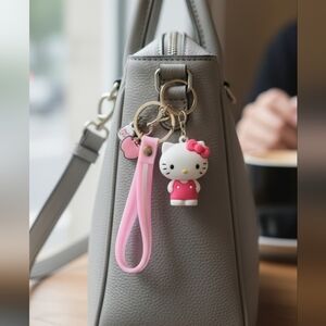 Hello Kitty Pink Silicone Keychain (New)